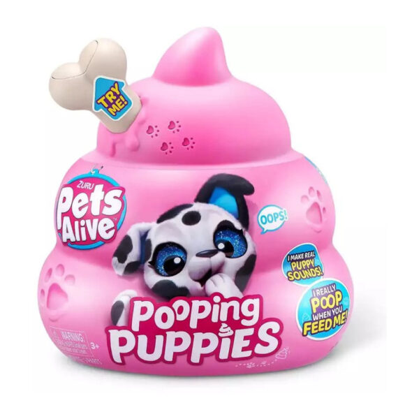 Cățeluș interactiv de pluș Pooping Puppies Pets Alive
