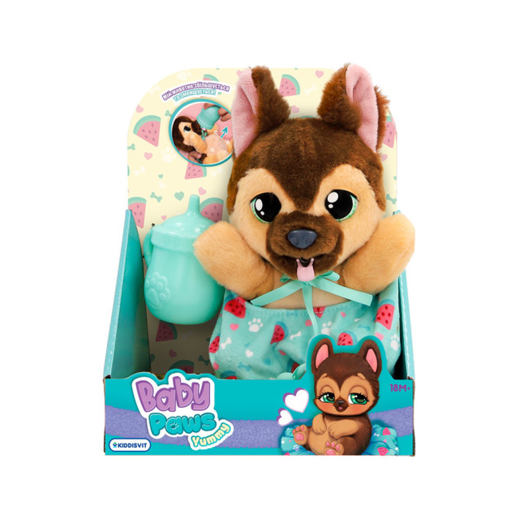 Cățeluș Ciobănesc German Baby Paws Yummy cu gentuță și accesorii, 17,8 cm