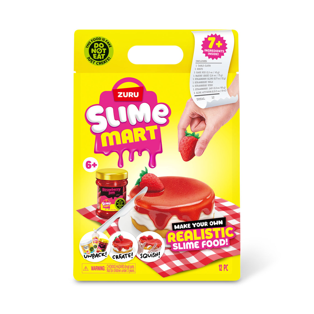 Set de joacă cu slime Slime Mart Shopping Bag – Cheesecake de căpșuni, Zuru