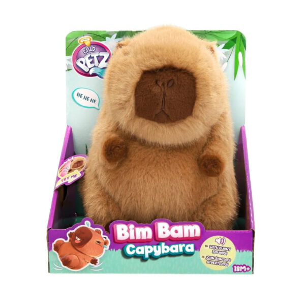 Capibara interactivă Club Petz Bim Bam, cu sunete și vibrații, 30 cm